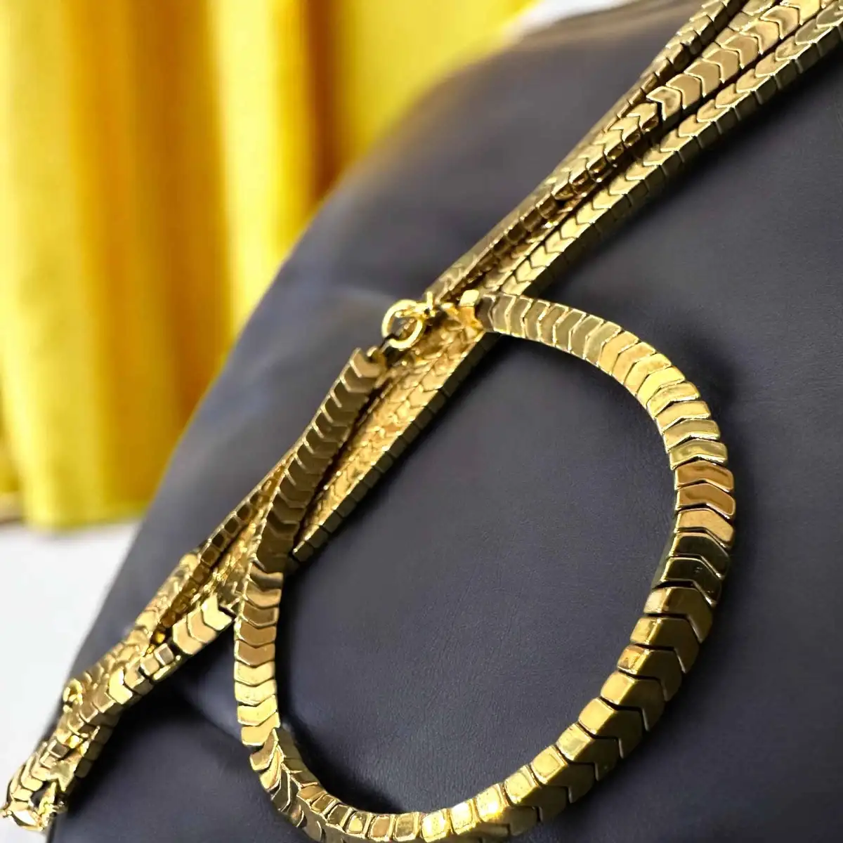 Bracelet Hématite maille plate anti-stress – Hematit  Stress Relief