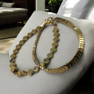 Bracelet Hématite Maille Croix Anti-Stress – Hematit  Stress Relief